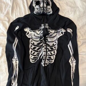 Hot Topic Zip Up Skeleton Hoodie, Large